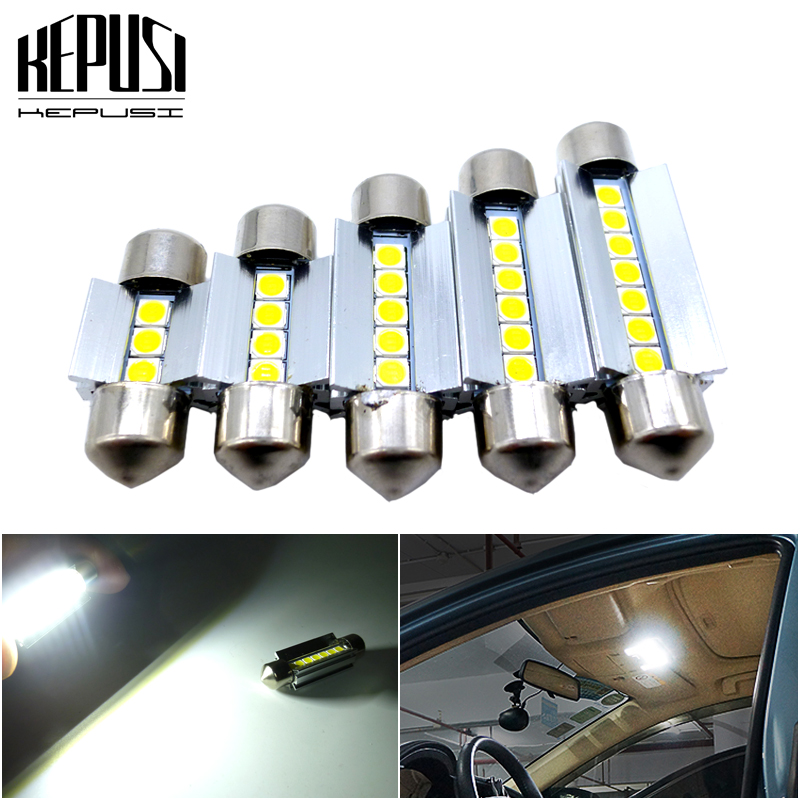 

2x 28mm 31mm 36mm 39mm 41mm C5W C10W 3030 LED CANBUS Car Festoon Light Auto Interior Dome Lamp Reading Bulb 6000K White, As pic