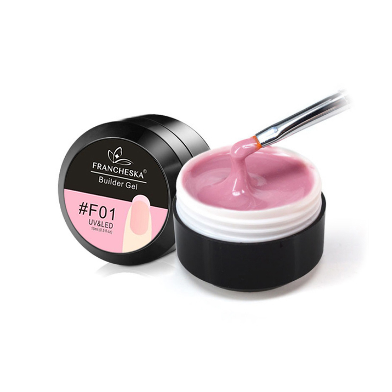 

Francheska Camouflage Gel Builder Gel Quickly Uv Builder Soak Off Nail Extension Jelly Poly 10 Colors Clear Pink White Pink, F02