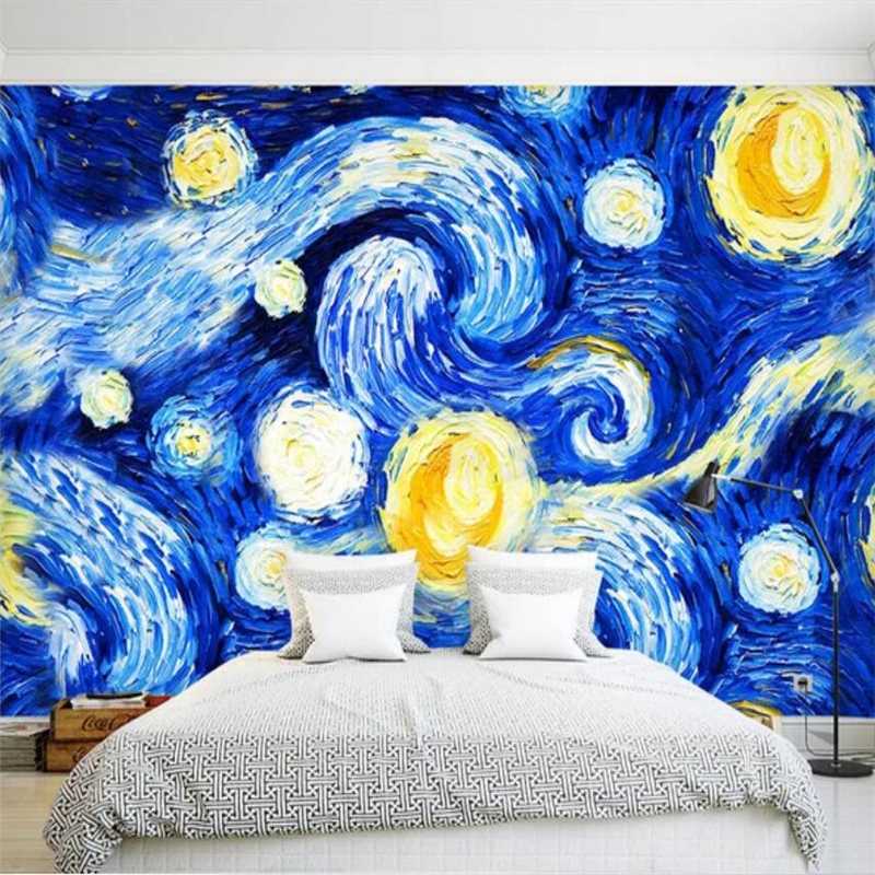 

mural Custom wallpaper 3d abstract oil painting starry background wall living room bedroom restaurant cafe wallpaper 0 3d, As pic