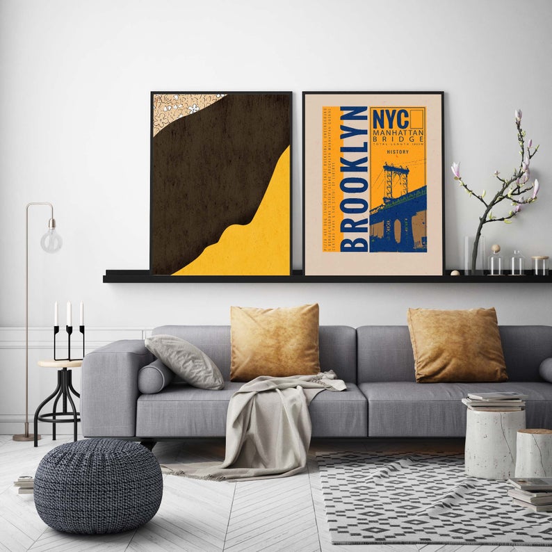 

Minimalist New York Abstract Nordic Poster Canvas Art Print Wall Pictures for Living Room No Frame