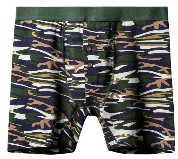

Male Camouflage Soft Cotton Long Boxers Shorts Male Underwear Big Size Cueca Panties Oversize Boxers Men Print -4XL Underpant RH1145, Khaki