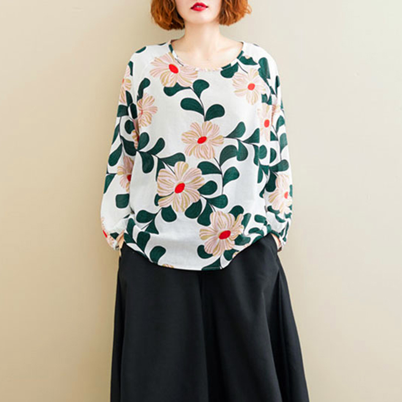 

2020 ZANZEA Summer Floral Printed Blouse Women Long Sleeve Shirt Bohemian Tops Female Loose Tunic Tops Casual Blusas Plus Size, Pink