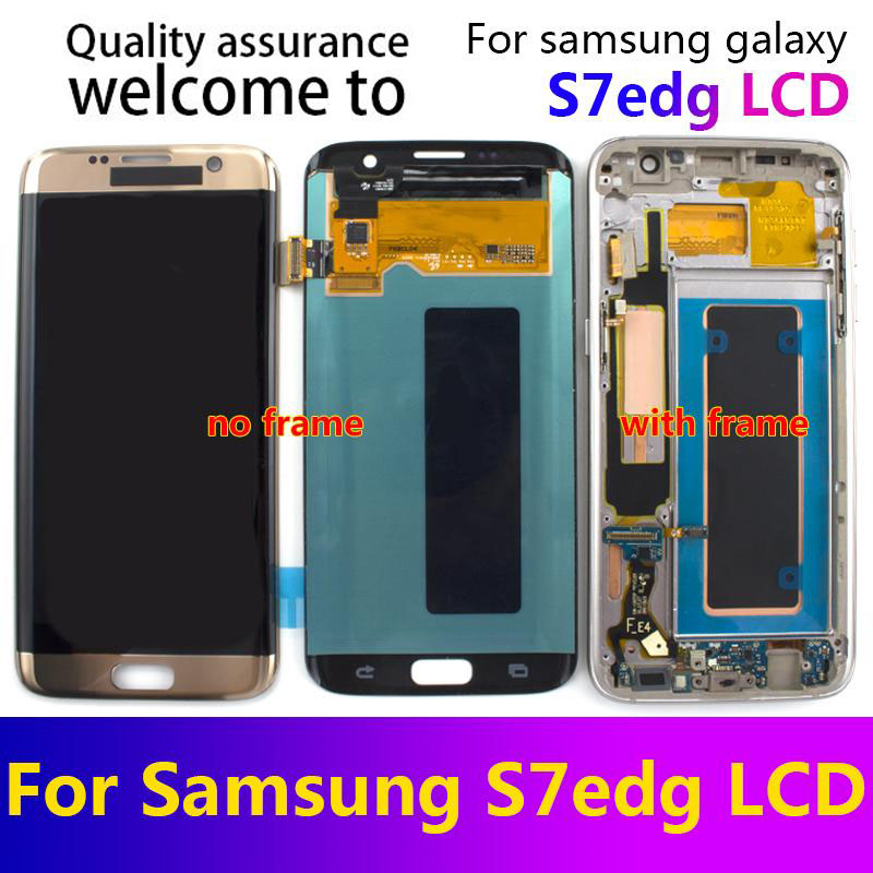

For Samsung Galaxy S7 Edge Screen Super AMOLED S7 Edge G935 G935A G935F SM-G935F LCD Display Touch Digitizer Assembly With Frame