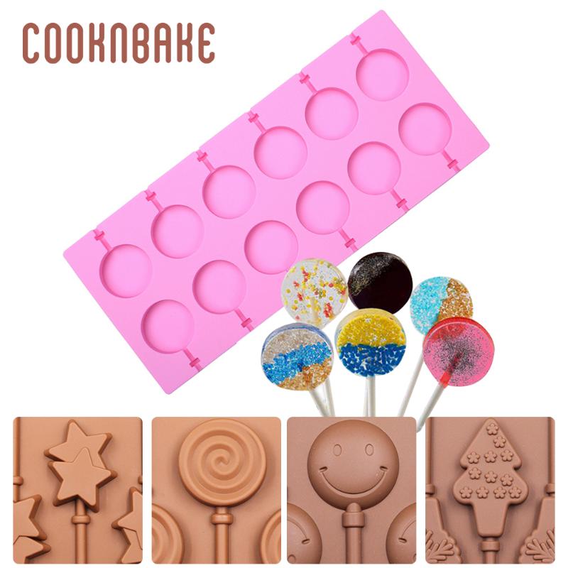 

COOKNBAKE Silicone form for Lollipop Candy Cake baking mold Chocolate Cake Decorating Pastry Mould silicone lollipops mold round