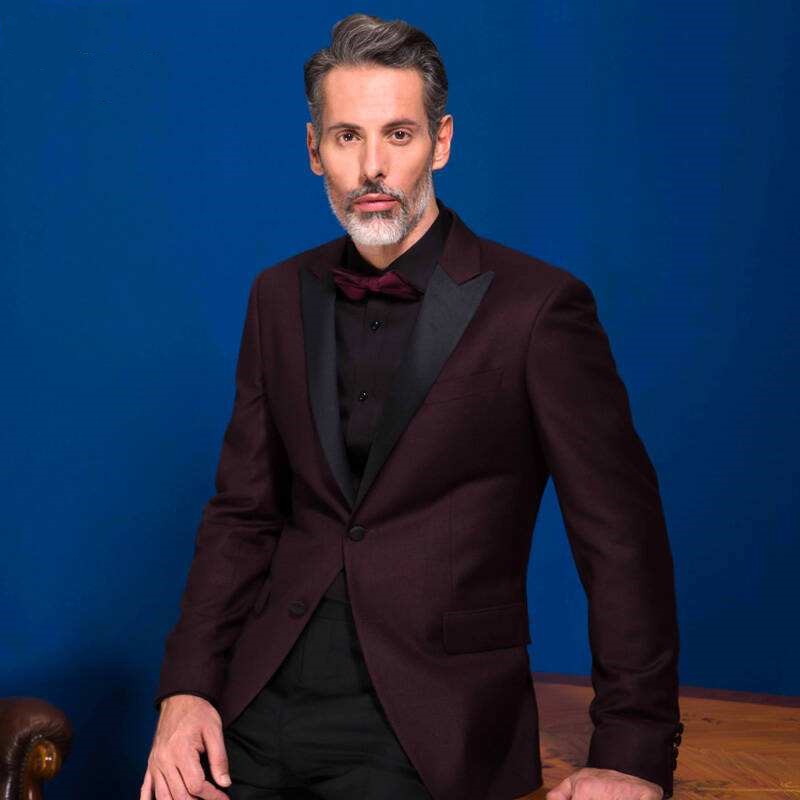 

Classic Peak Lapel tuxedos groom wedding men suits mens wedding suits tuxedo costumes de smoking pour hommes men(Jacket+Pants+Tie) 204, Same as image