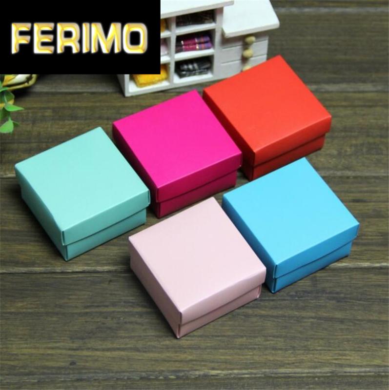 

10pcs 6.5*6.5*3.8cm Small Carton Box Soap Candy Packing Colorful Paper Boxes Packaging Jewelry Craft Box With Lid