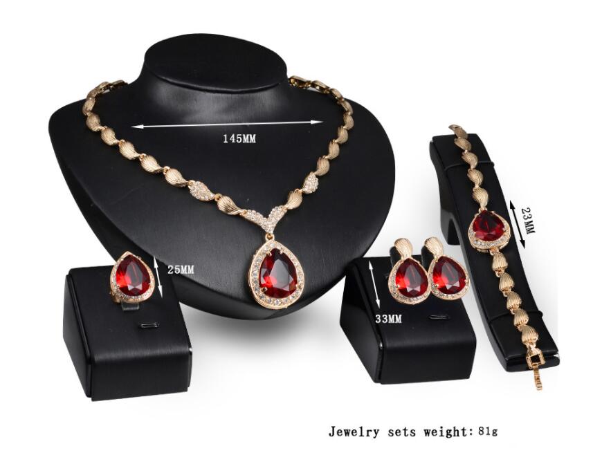 

Hot style gold plated four - piece bridal party jewelry set, Silver
