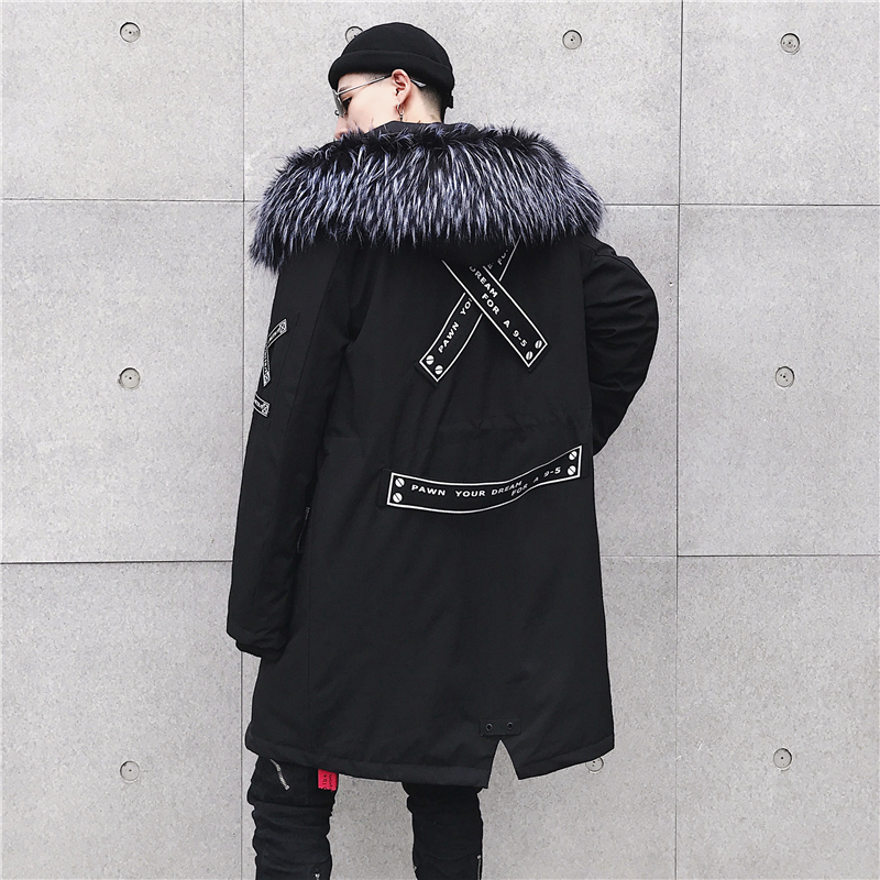 

Nice High Street Black Hooded Long Winter Jacket Men Parka Men Jacket Winter Puffer