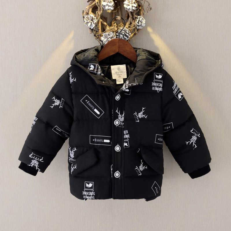 

Boys and girls cotton coat new children's winter clothing in the long section of cotton jacket in children's hand padded, Red
