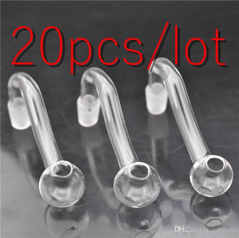 

20pcs/lot Glass oil burner pipe thick 10mm 14mm 18mm Male Female pyrex clear oil nail adapter pipe for smoking water bongs