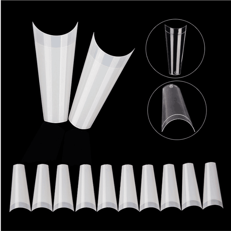 

100pcs/box False Nail Tips High Quality Nature/Clear Half Cover Nail Art Fake Tips