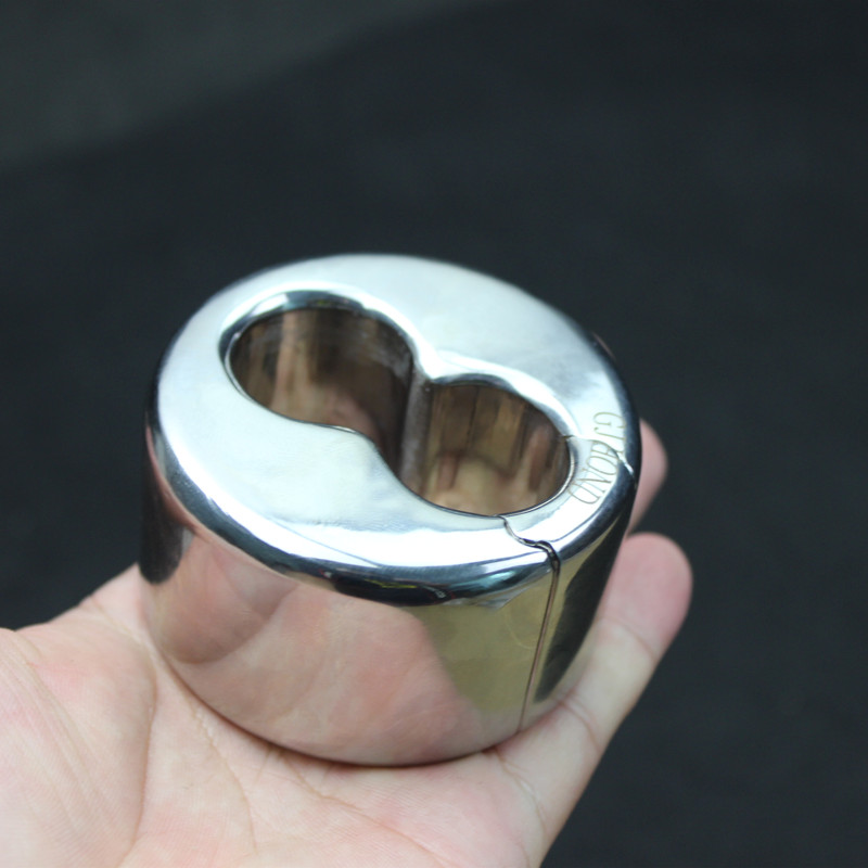 

New Double Orifice Training Scrotum Pendants Stainless Steel Testicle Balls Affection Male Iron Fork Weight Stretch Ring B360