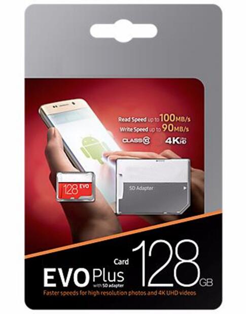 

2019a Black EVO Plus+ C10 64gb 128gb 256gb Memory Card TF Memory Card with Free Retail Blister Package for camera pcs phone