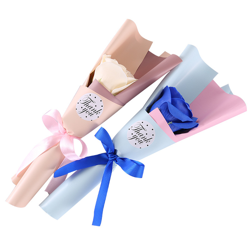 

handmade soap rose flower single branch birthday gift valentines day mothers day gift engagement decoration diy gift, Red