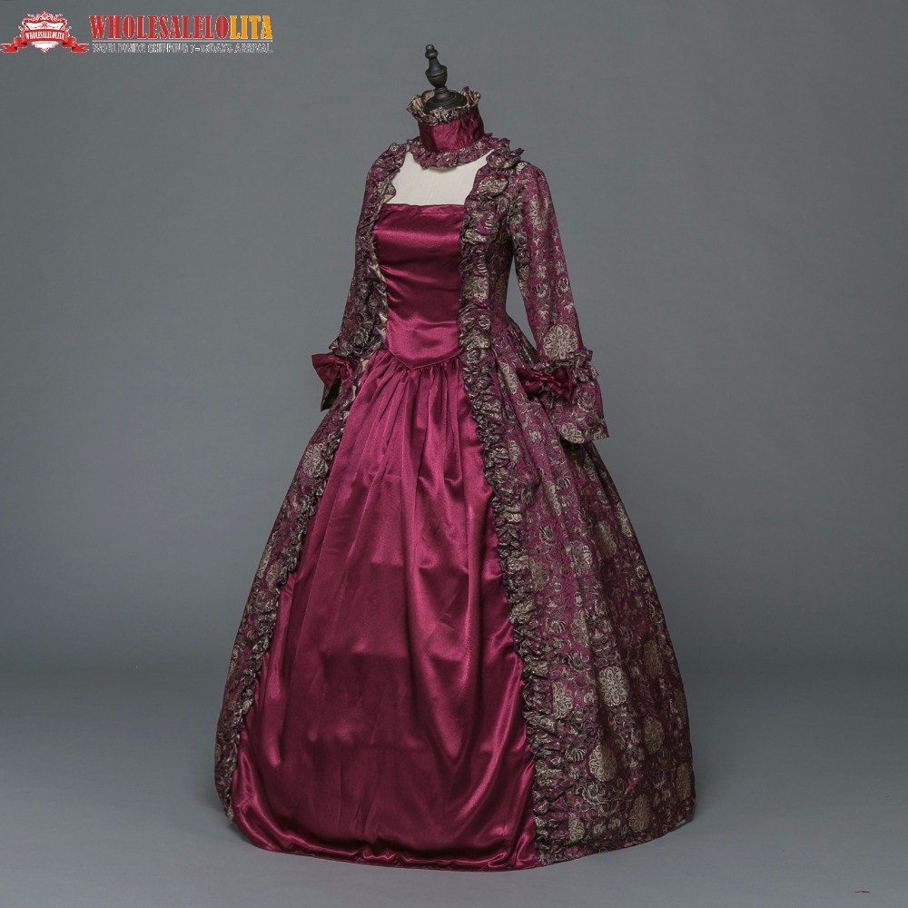 

Theme Costume Gothic Period Medieval Dresses Ball Gown Clothing Masquerade Queen Reenactment Theatre, Color