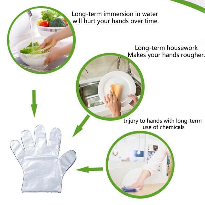 

100pcs/set Guantes Desechables Eco-friendly Disposable Multifunctional Plastic Gloves Disposable Gloves Rekawiczki Jednorazowe