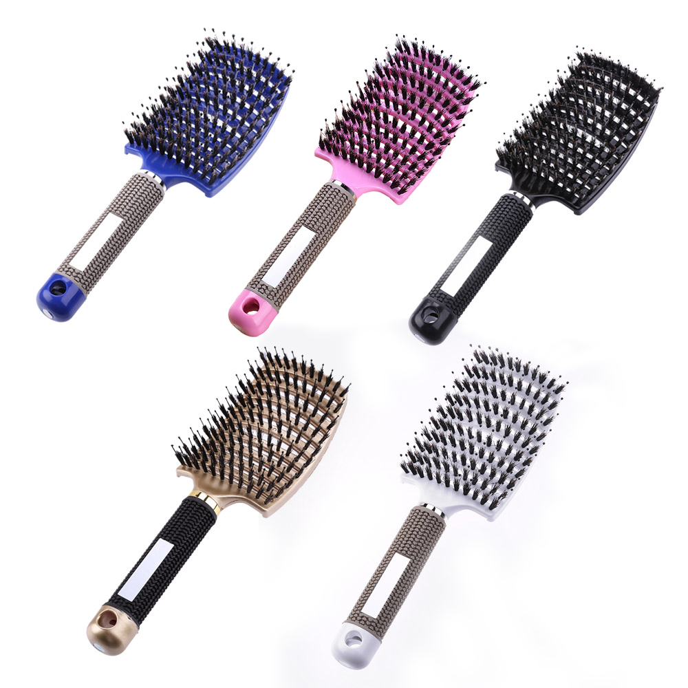 

6 Color Women Hair Scalp Massage Comb Bristle Nylon Hairbrush Wet Curly Detangle Hair Brush for Salon Hairdressing Styling Tools
