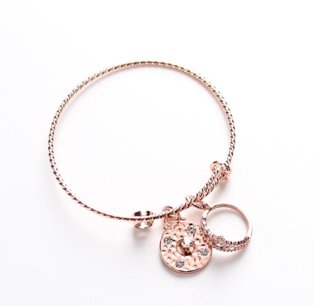 

Fashion Twist Wire Bangles Bridal Party Charm Bracelets Rose Gold Bracelet Wholesale Adjustable Arm Cuff