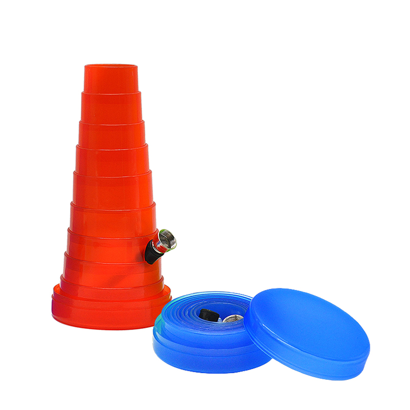 

collapsible Plastic Water Pipe Stretchable collapsable Tower Shape Acrylic travelling Smoking Pipe Acrylic Bong Flexible Dry Herb Water Pipe