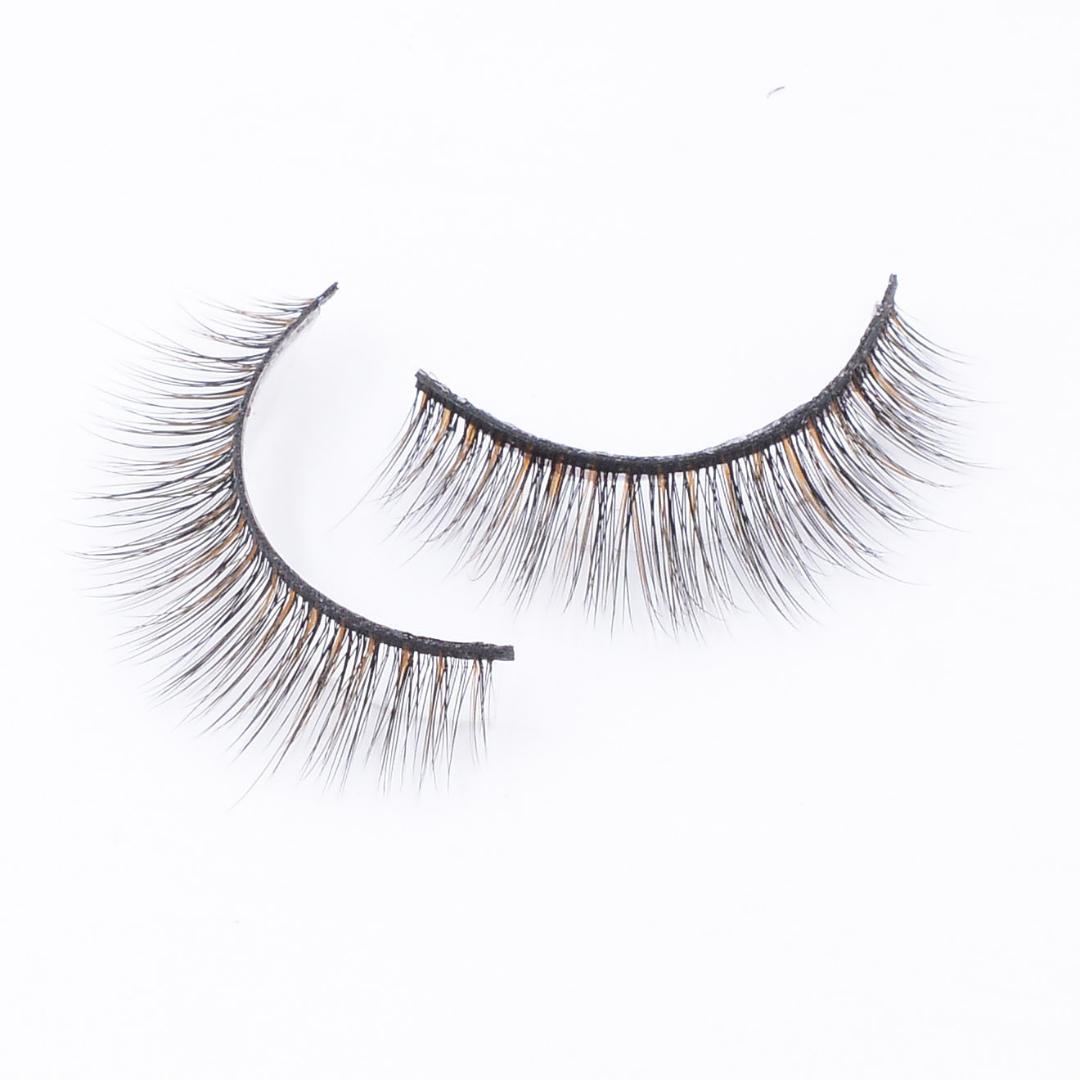 

Black Color Plus Brown Mink False Eyelashes 4D Soft Lightweight Fake Eyelash Extension Make Up Natural 1 Pair Packaging