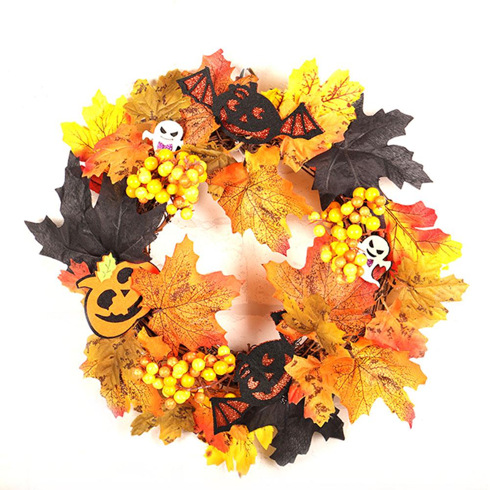 Cratone Halloween Guirlande Potiron Suspendu Halloween d/écorations couronnes /à Suspendre Fleurs D/écor Porte Avant pour Halloween Jardin d/écorations de f/ête