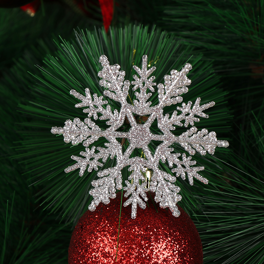 

12Pcs New Charming 7.5cm Gold Snowflake For Xmas White Christmas Tree Decor Party Holiday Christmas Ornaments Home Decor