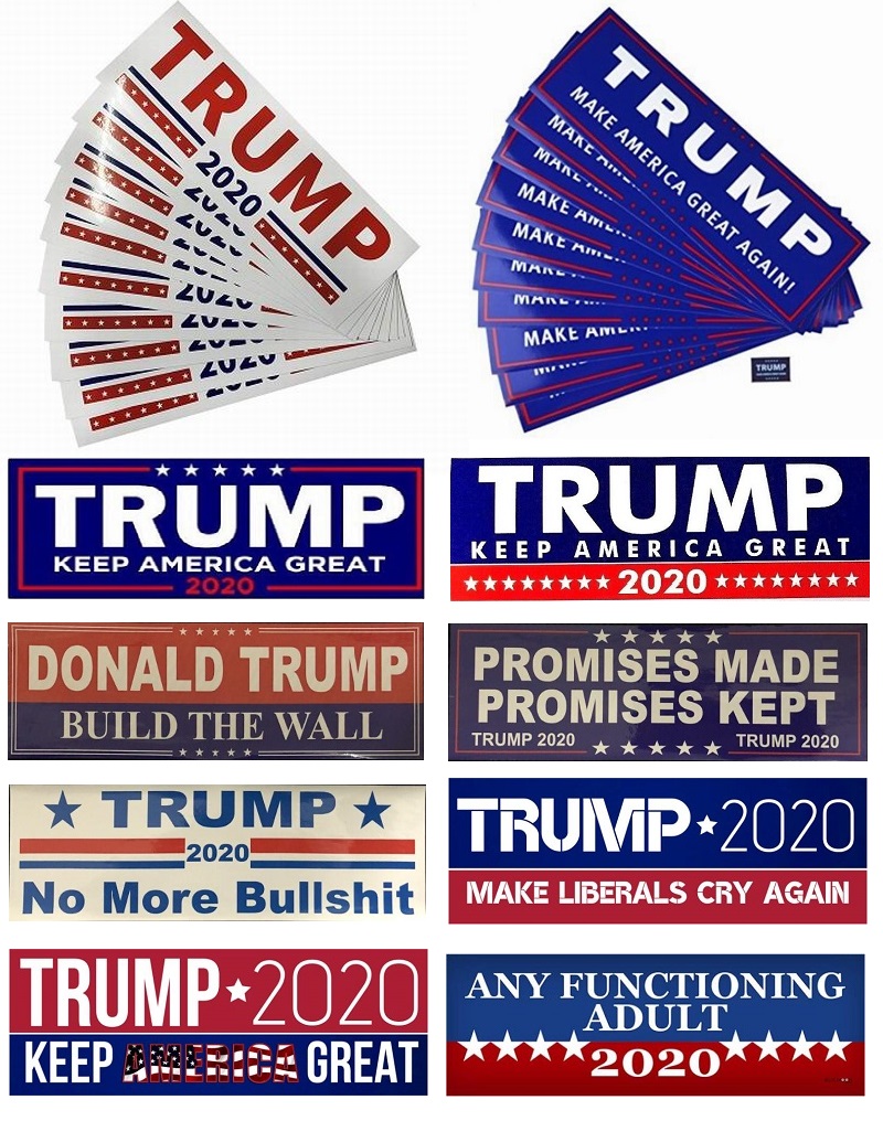 

100Pcs New Donald Trump 2020 Car Stickers Bumper Sticker Keep Make America Great Decal for Car Styling Vehicle Paster
