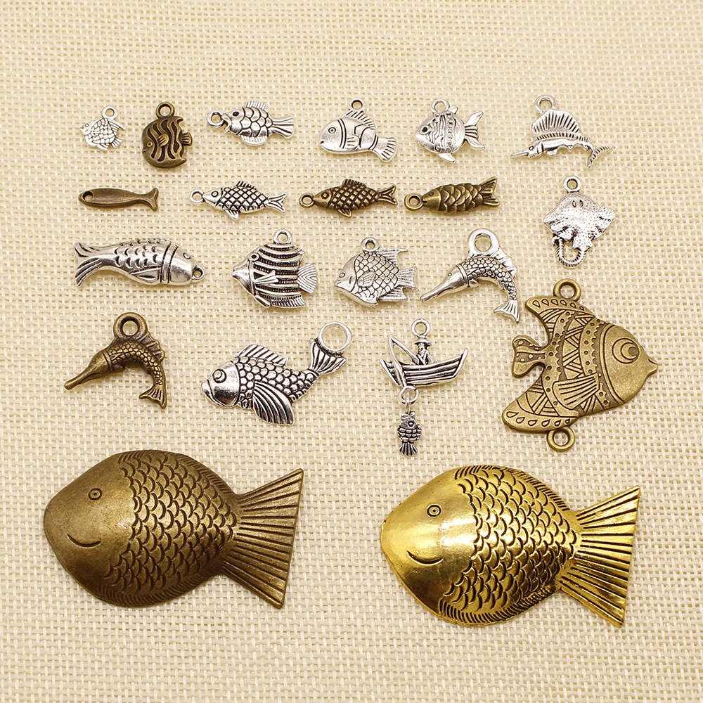 

60 Pieces Charm For Making Jewelry Diy Animal Tuna Fish Stingrays HJ063