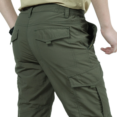 Light weight Breathable Waterproof Trousers Men Casual Summer Thin Cargo Pants Men's Tactical Work Out Quick Dry Pants