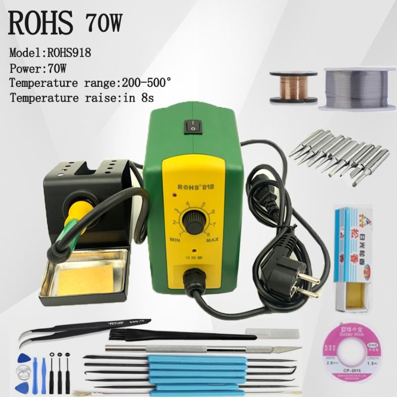 

Free shipping new CXG ROHS 918 solder station 70W 110v/220v EU/US plug sloder iron Adjustable Constant Temperature welding tool