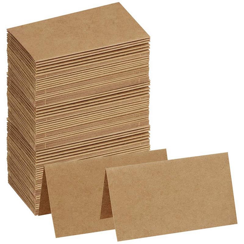 

120Pcs Vintage Blank Kraft Paper Table Number Name Card Place Cards Wedding Wedding Birthday Party Decoration Invitations