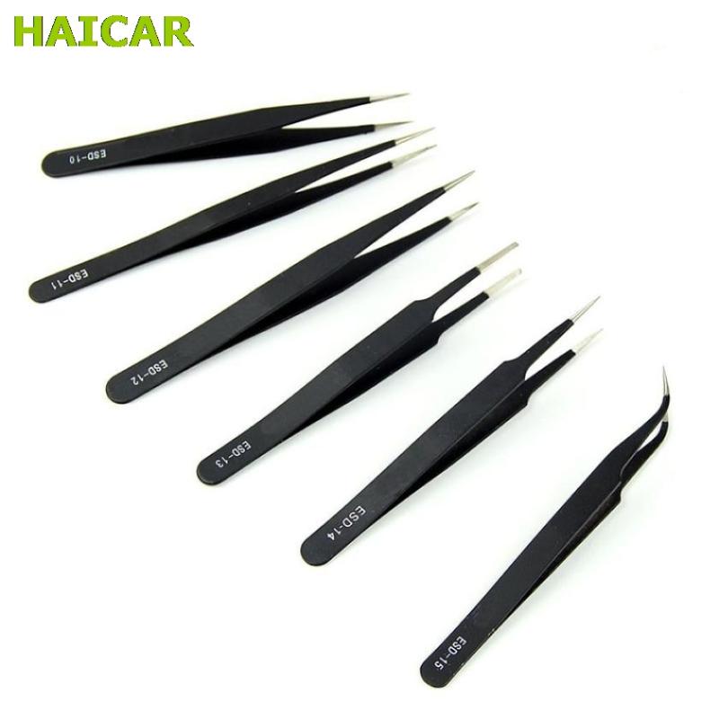 

6pcs/LOT BGA Precision ESD Tweezers Set, stainless steel anti-static tweezers Repair Tool Soldering Station Welding Assist