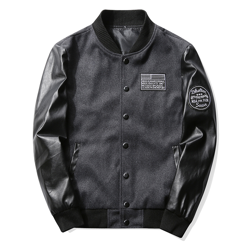 

Men Jacket Spring Autumn New Casual Baseball zipper Jacket Men High Quality mens jackets and coats KXP18 J12-20, Black