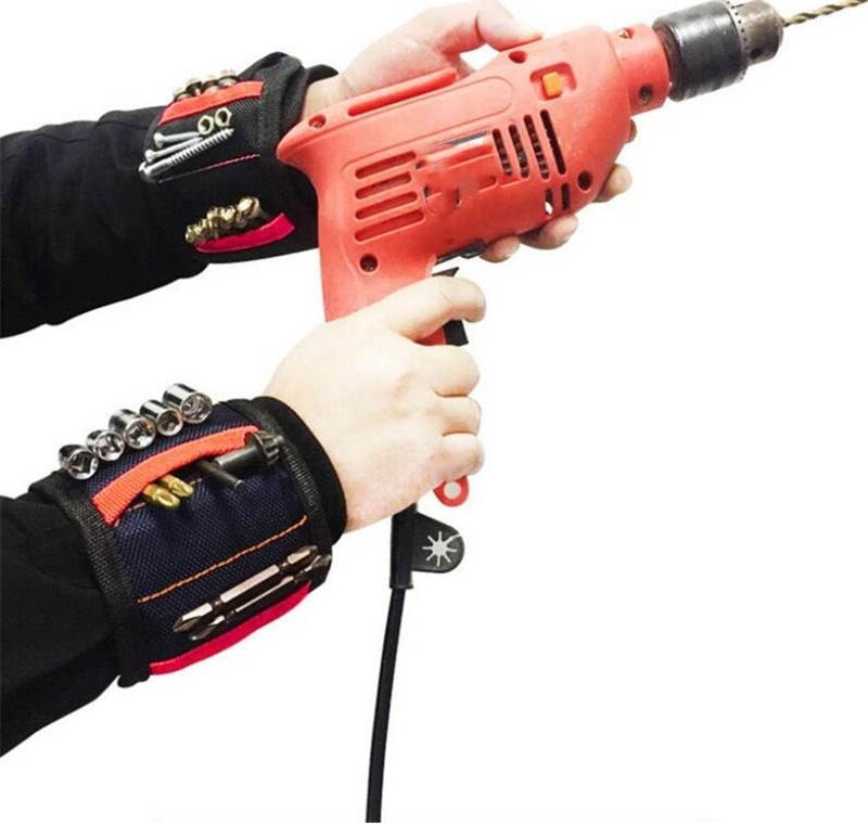 

1PCS Strong Magnetic Wristband Bag Pocket Wrist Support Tool Bag Hand Bracelet Pouch Screws Drill Holder Holding Storage