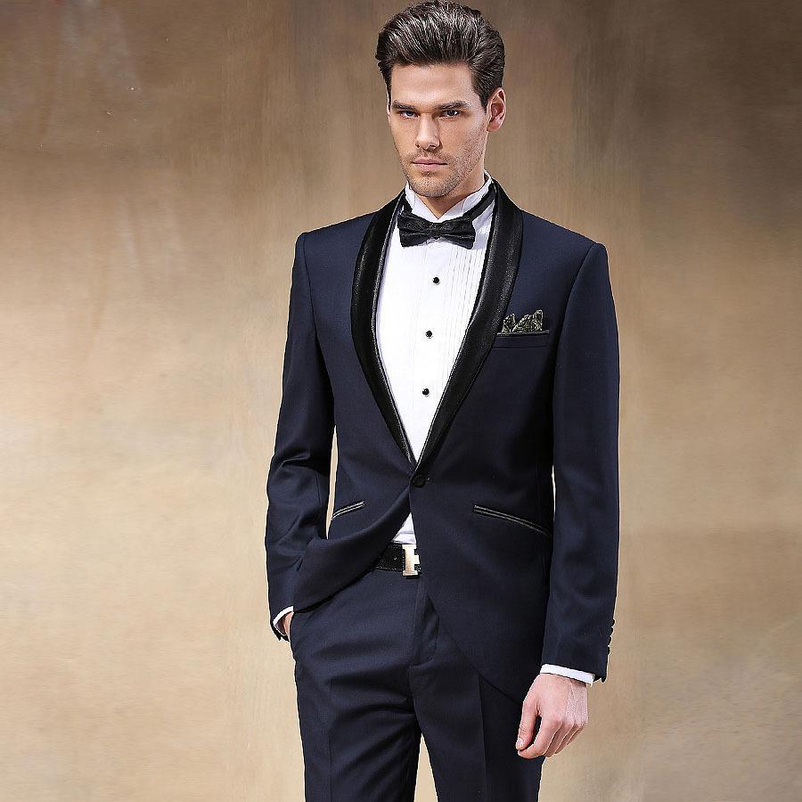 

Cheap And Fine One Button Groomsmen Shawl Lapel Groom Tuxedos Men Suits Wedding/Prom/Dinner Best Man Blazer(Jacket+Pants+Tie) A232, Same as image