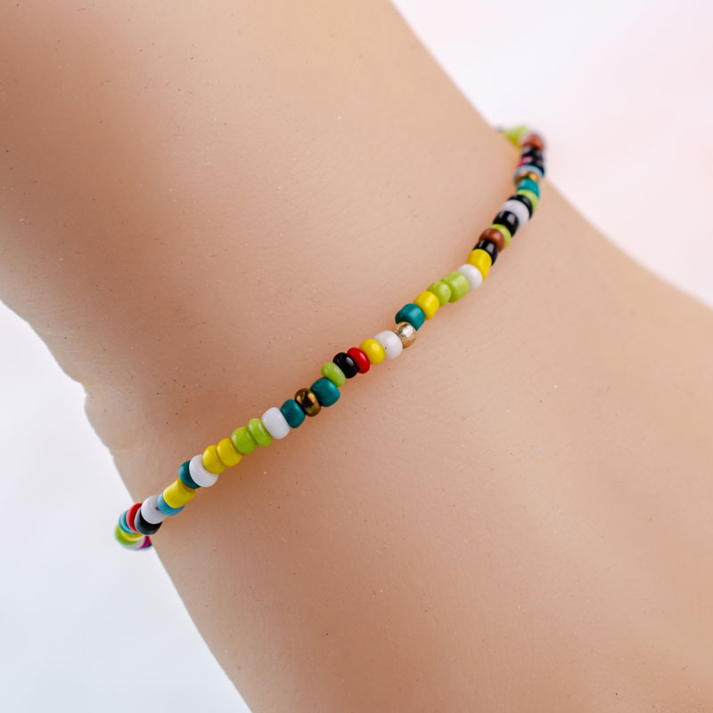 

10 Pcs/lot Bohemia Acrylic Beads Bracelet Men Adjustable Colorful Seed Bead Bracelets & Bangles for Women Jewelry Gift