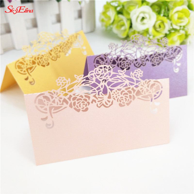

100/50/10pcs Party Table Name Wine Favor Decoration Wedding Supplies Seating Decoration Guest Place Cards 6Z
