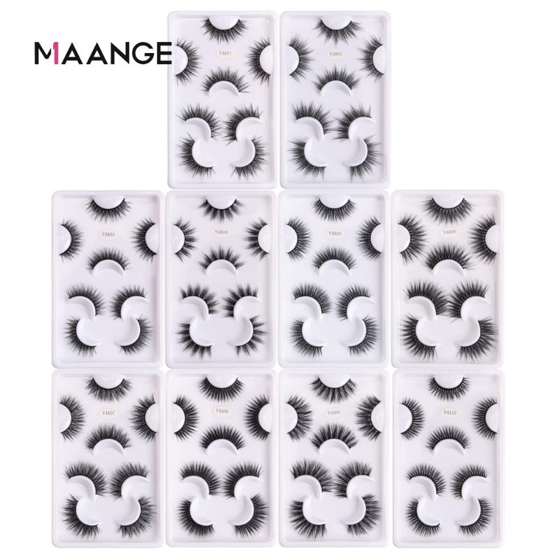 

New 4 pairs 10-25mm fake Eyelashes 100% Mink Eyelashes Natural Mink Lashes Dramatic Volume Extension False