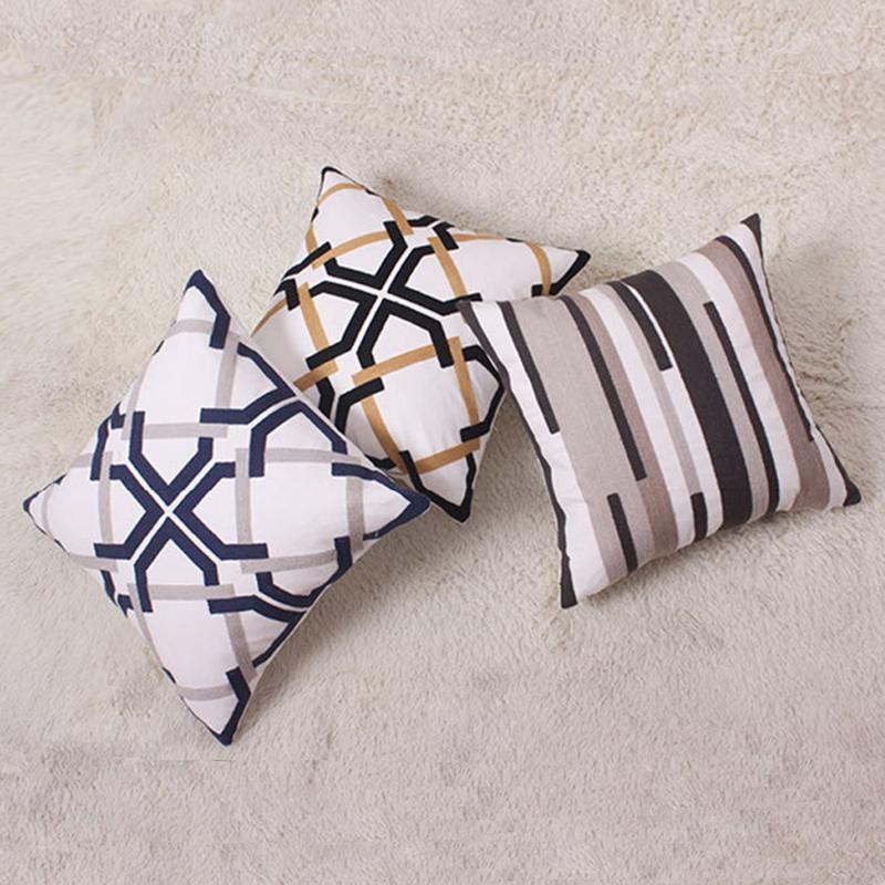 

Essie Home Embroidery Geometric Pattern Modern Pattern Cushion Cover Pillow Case Throw Modern Home Decor Pillow