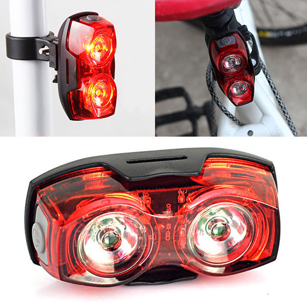 

Bike Lights 2 LED Bicycle Rear Tail Light Cycling Safety Warning Flashing Lamp Waterproof Night Accessories