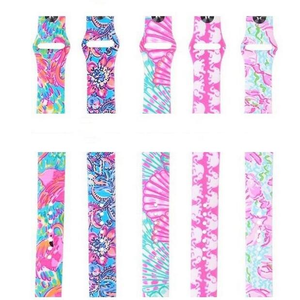 

Watch Band Replacement Bands Lilly inspired Pulitzer Silicone 38mm 42mm Watch Band Straps Watchband for women girl men