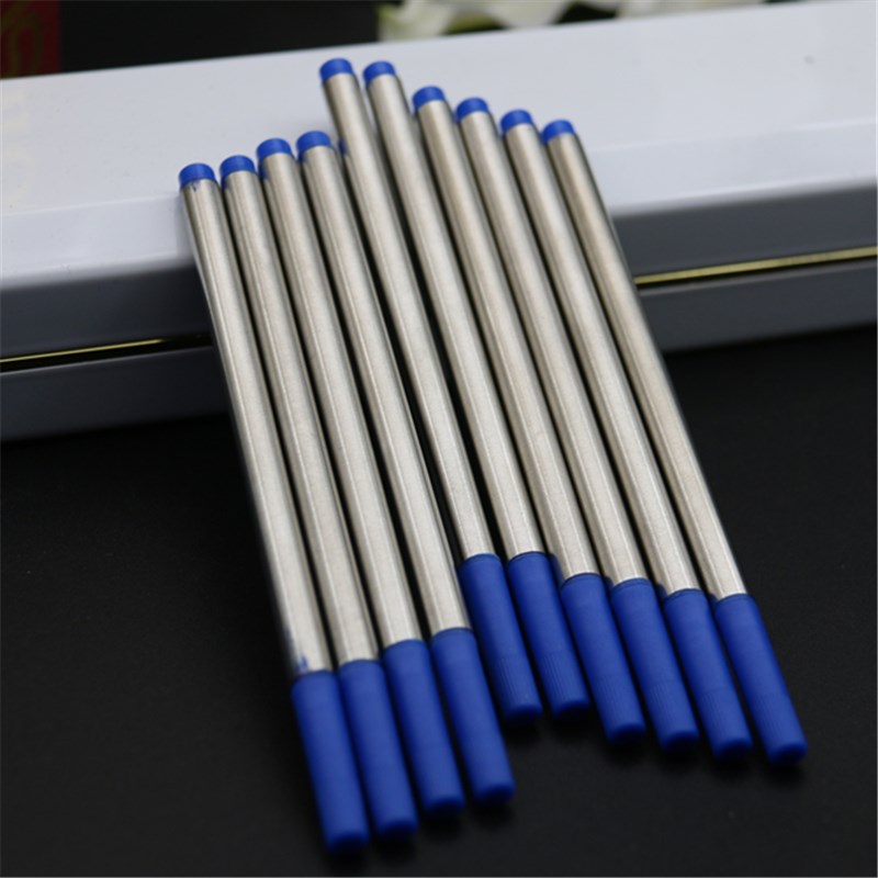 

10 Pcs/lot Pen Design Refill rod cartridge Special for Rollerball pen black ink recharge Office stationery Free Shipping, Blue;orange