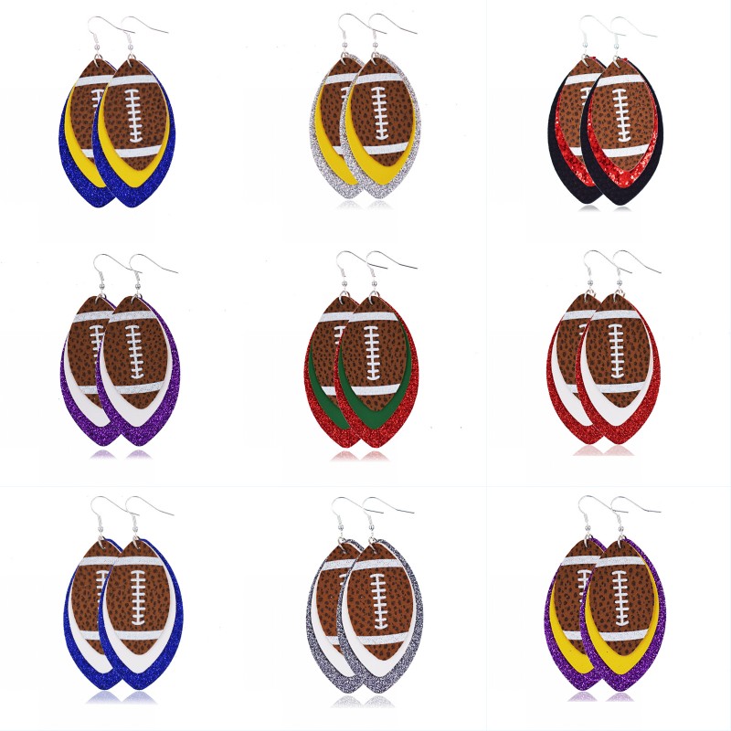

Kimter Football Leather Dangle Earrings Sport Lover Lightweight Teardrop Earring Handmade Unique Eardrop for Women Girls Free DHL O29FZA