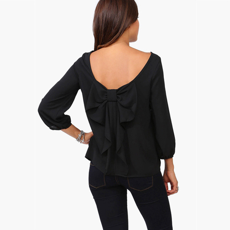 

2020 Spring Autumn Female Blouse Plus Size 5xl 6XL Behind Tassel Bow Chiffon Long Sleeve Shirt Women's Ladies Sweet Tops, 1#