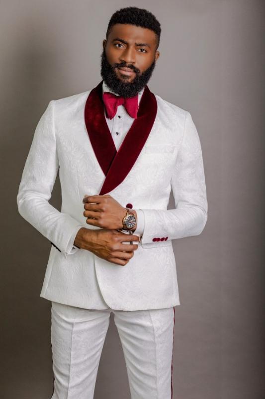 

Custom Made Men Suits Shawl Lapel Groom Tuxedos Pattern Best Men Wedding Groomsmen ( Jacket+Pants+Tie ) E154, Same the picture