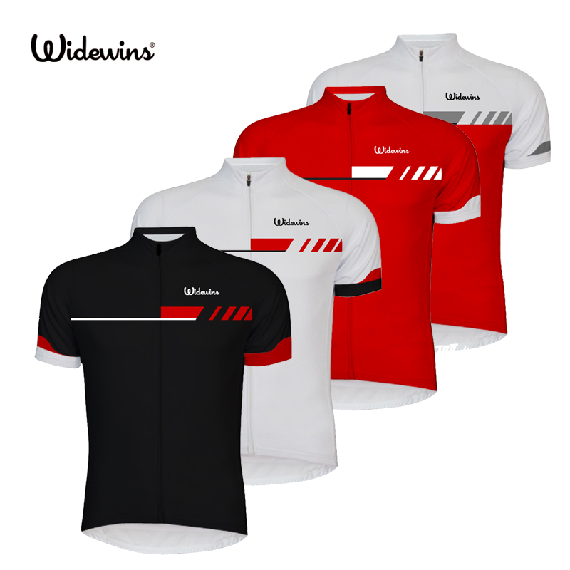 

widewins Bike team Women/Men Cycling jersey tops short sleeve bike clothing summer style Bicycle Clothes white/black/Red 6510, Pic color