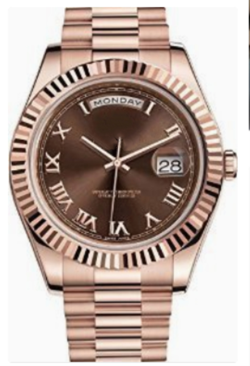 

Luxury High Quality Day-Date President Roman Digital Dial 18CT Rose Gold Shell Chocolate 218235 Series Automatic Mechanical Movement Sapphir, Brown