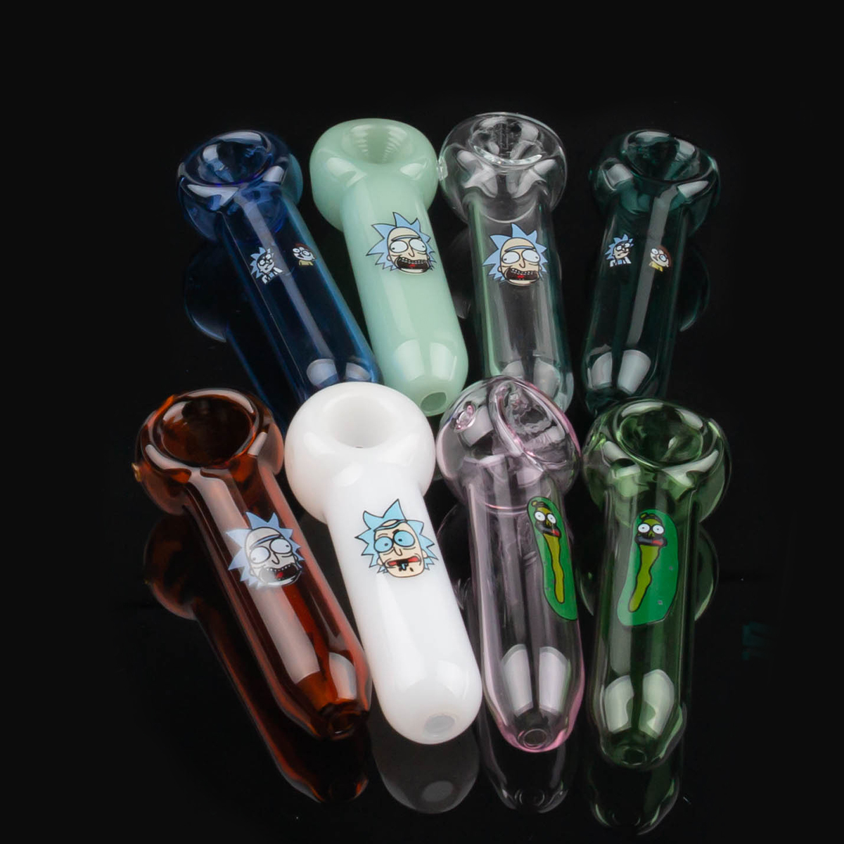 

Smoking accessories 4 Inch Spoon Pipes Pyrex Glass Oil Burner Pipe Water Hand Smoking Pink Blue