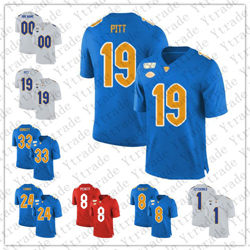 

Custom NCAA Pittsburgh Panthers Football Jersey Any Name Number Pitt 24 CONNER 13 Dan Marino 97 Aaron Donald 12 P.Ford PITT Red White Blue