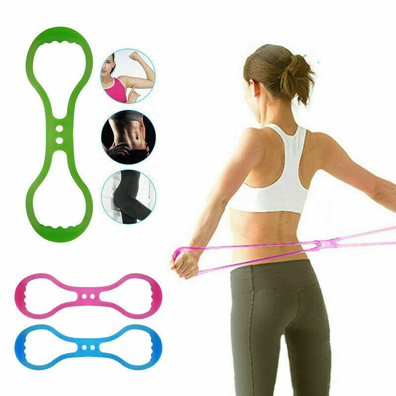 

2020 Home Office Sport Exercise 8-type Flexible Silicon Exercise Resistance Fitness Bands For Legs And Bum
